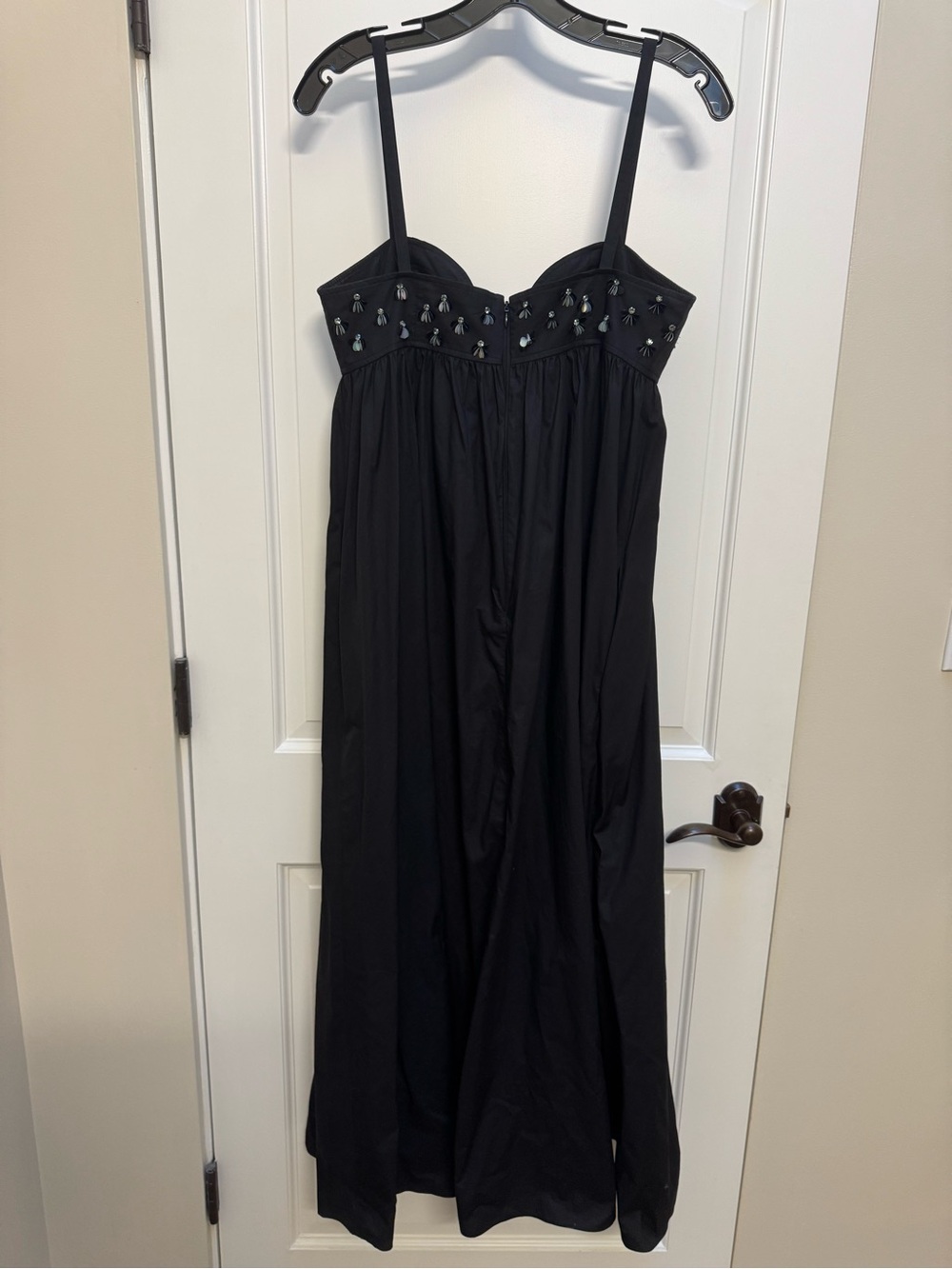 Ulla Johnson Embellished Black Cotton Maxi Dress – Size 6